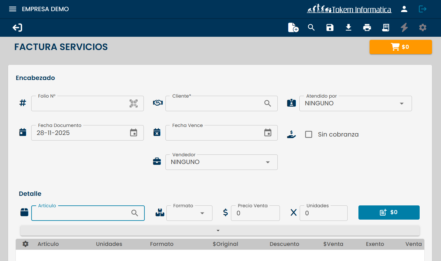 Factura de servicios